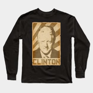 Bill Clinton Retro Propaganda Long Sleeve T-Shirt